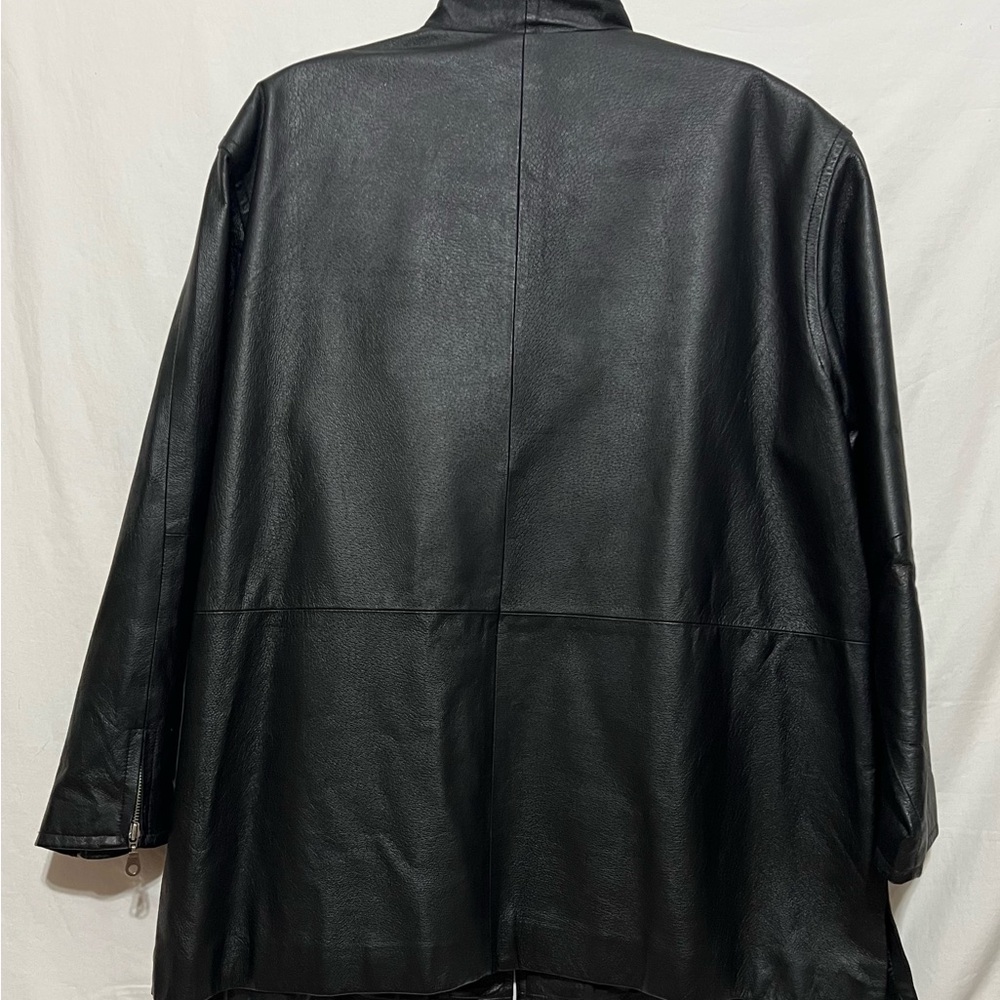 Vintage Newport News Genuine Leather Jacket Black With Zipper Closure Size XL - Picture 3 of 10
